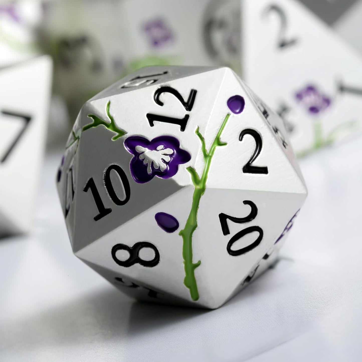 DnDnD Heavy Polyhedral Metal Dice Set with Metal Box, 7-die Shiny Blue Surface with Golden Number for RPG,Dungeons and Dragons,Pathfinder,Shadowrun,D&D,Role Palying Game and Math Teaching - Colors A