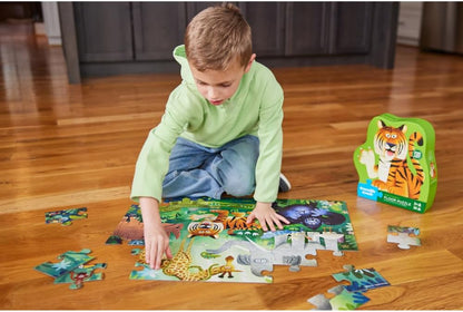Crocodile Creek 36-Piece Jigsaw Floor Puzzle - Shark Reef - for Kids Ages 3-5 - Heavy-Duty Shaped Box for Storage - 24" W x 18" H Finished