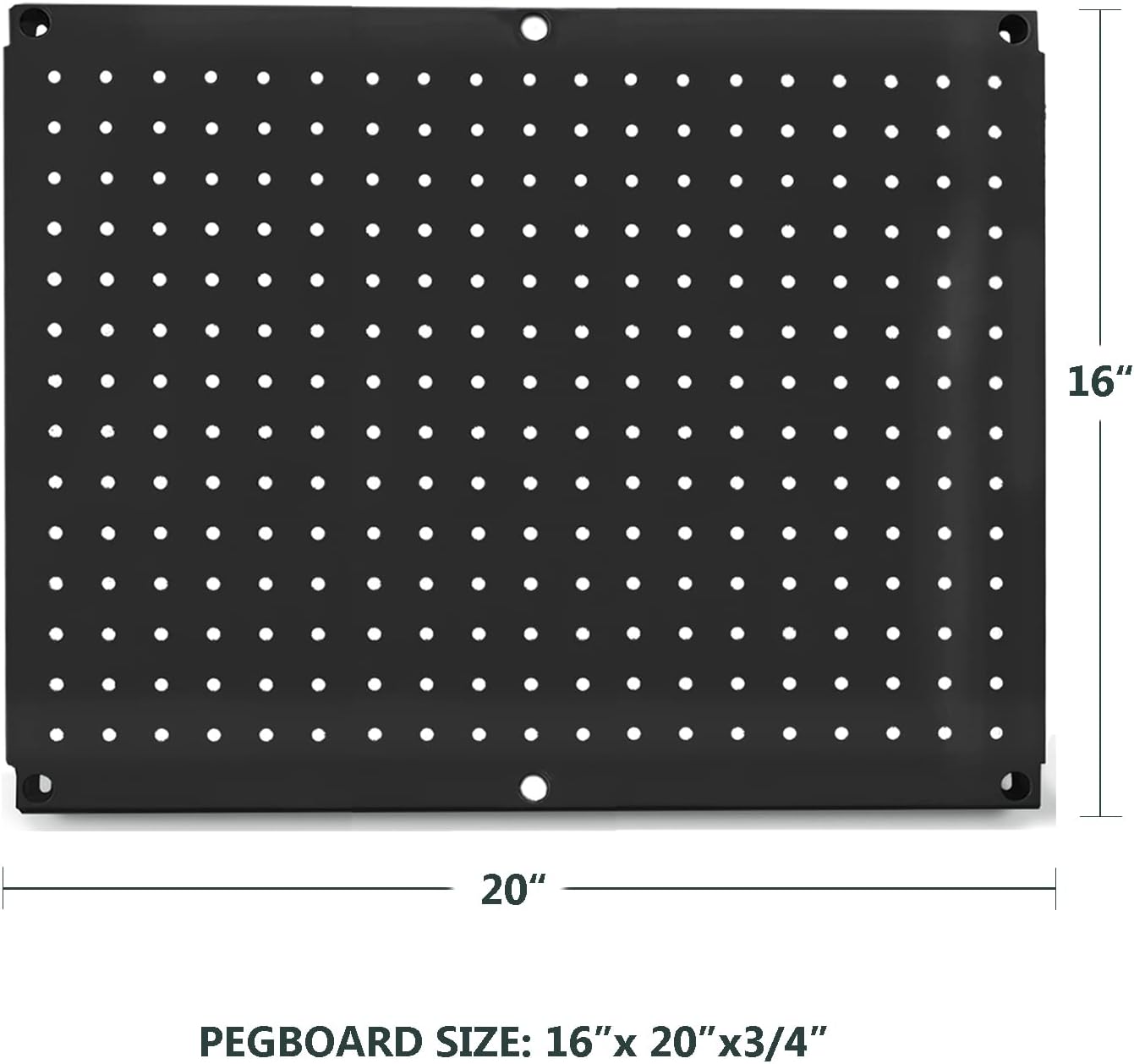 Metal Pegboard 12-Inch Tall x 16-Inch Wide Heavy Duty Wall Organizer for Home Garage Tool Storage 4pcs Green