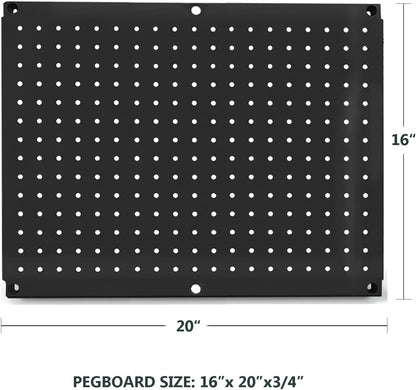 Metal Pegboard 12-Inch Tall x 16-Inch Wide Heavy Duty Wall Organizer for Home Garage Tool Storage 4pcs Green