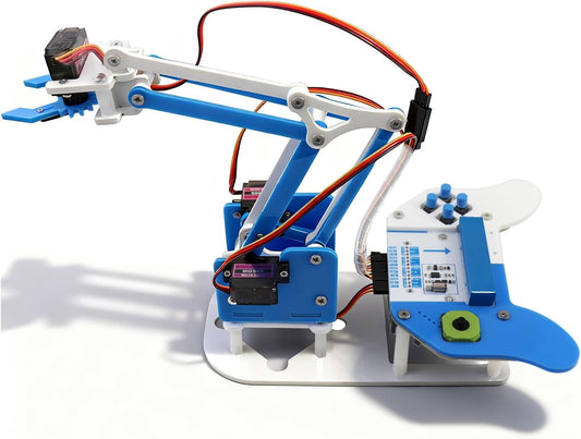 microbit Smart Robotic Arm Kit, 4DF Programmable Mechanical Arm Building Kit for Makers & STEM Enthusiasts to Learn Coding, Science & Engineering, Micro:bit v2 and AA Batteries not Included