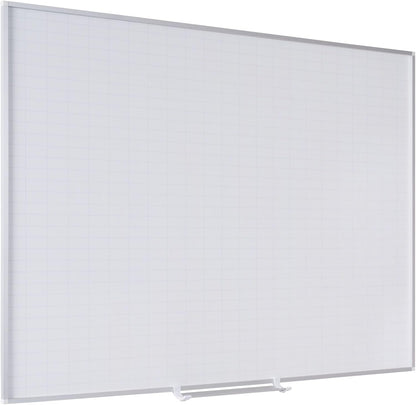 MasterVision gridded Magnetic Steel Dry Erase Planning Board, 1 x 2 Grid, 36 x 24, White Surface, Silver Aluminum Frame