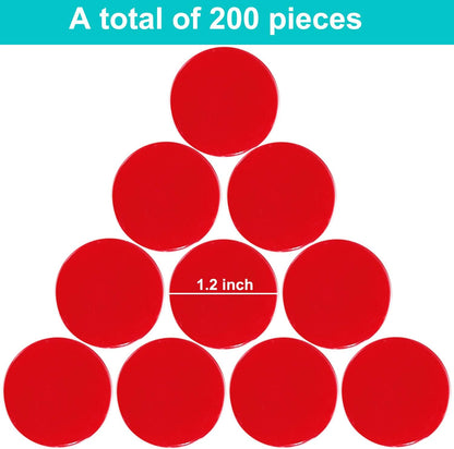 Coopay 200 Pieces 10 Colors 1-1/5 inch Plastic Learning Counters Disks Bingo Chip Counting Discs Markers for Math Practice and Poker Chips Game Tokens