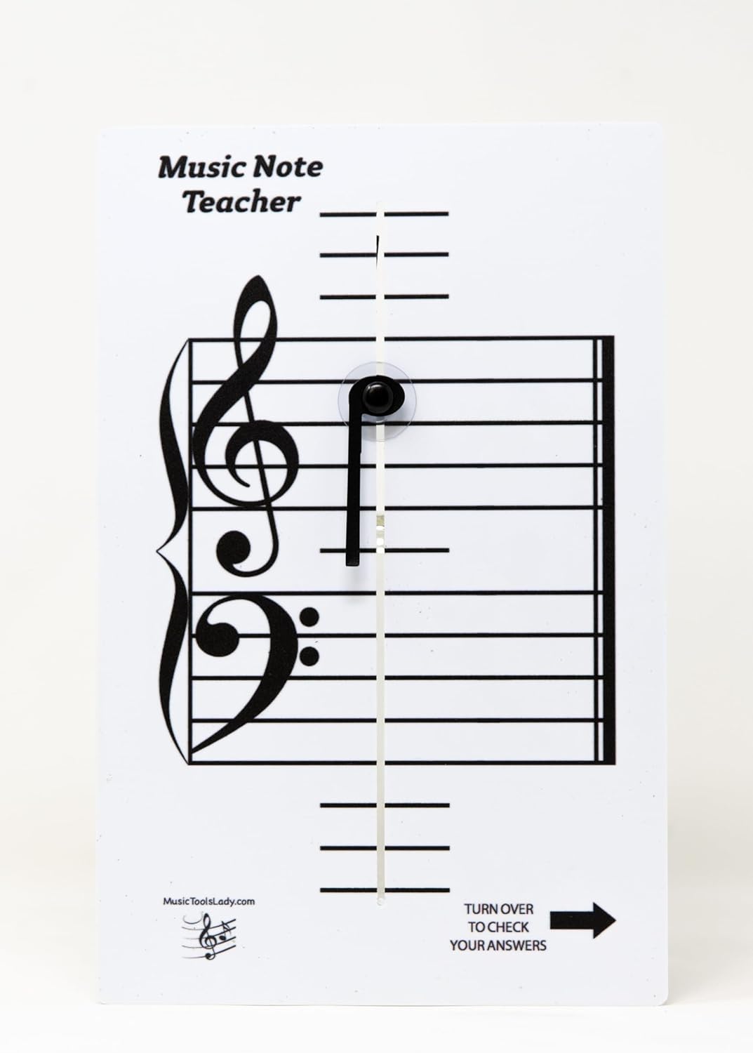 Kits Grand Staff Dry Erase Magnetic Music Theory Board with 35 Note Magnets and Marker (9 x 11.5 Inches) - Piano Teaching Tool, Music Staff Whiteboard, Keyboard Practice Aid