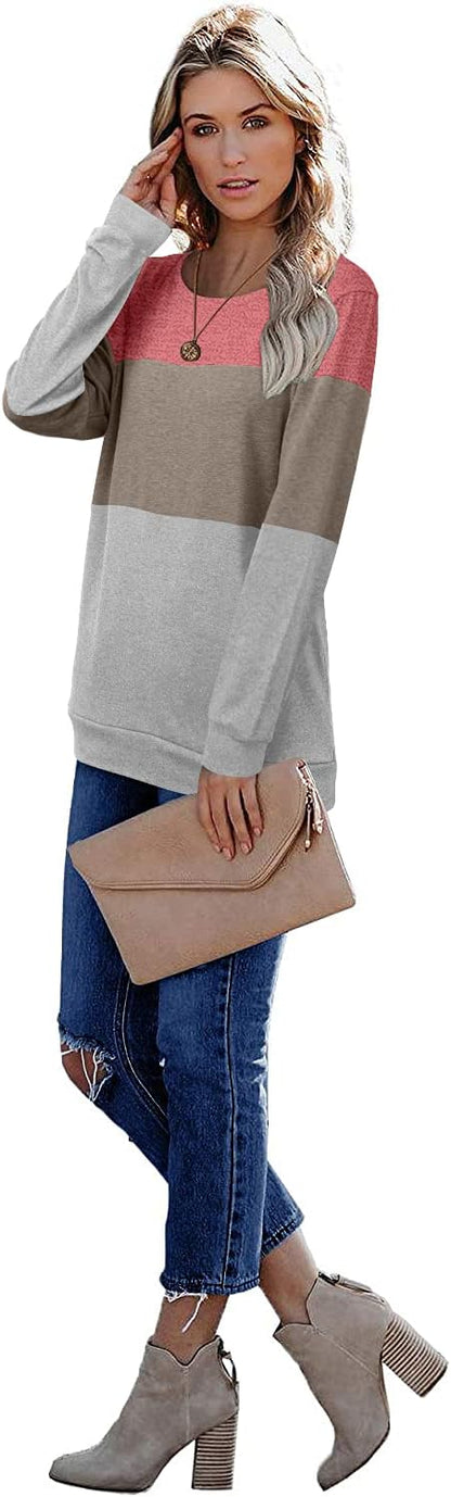 CRAZY GRID Womens Trendy Long Sleeve Shirts Casual Loose Soft Sweatshirt Fall Tops
