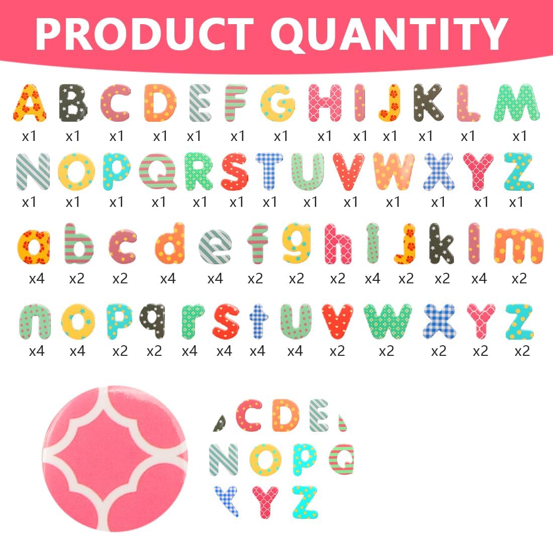 100 Pcs Alphabet Magnets for Refrigerator Uppercase Lowercase Magnetic Letters Fridge ABC Magnet for Preschool Learning Spelling