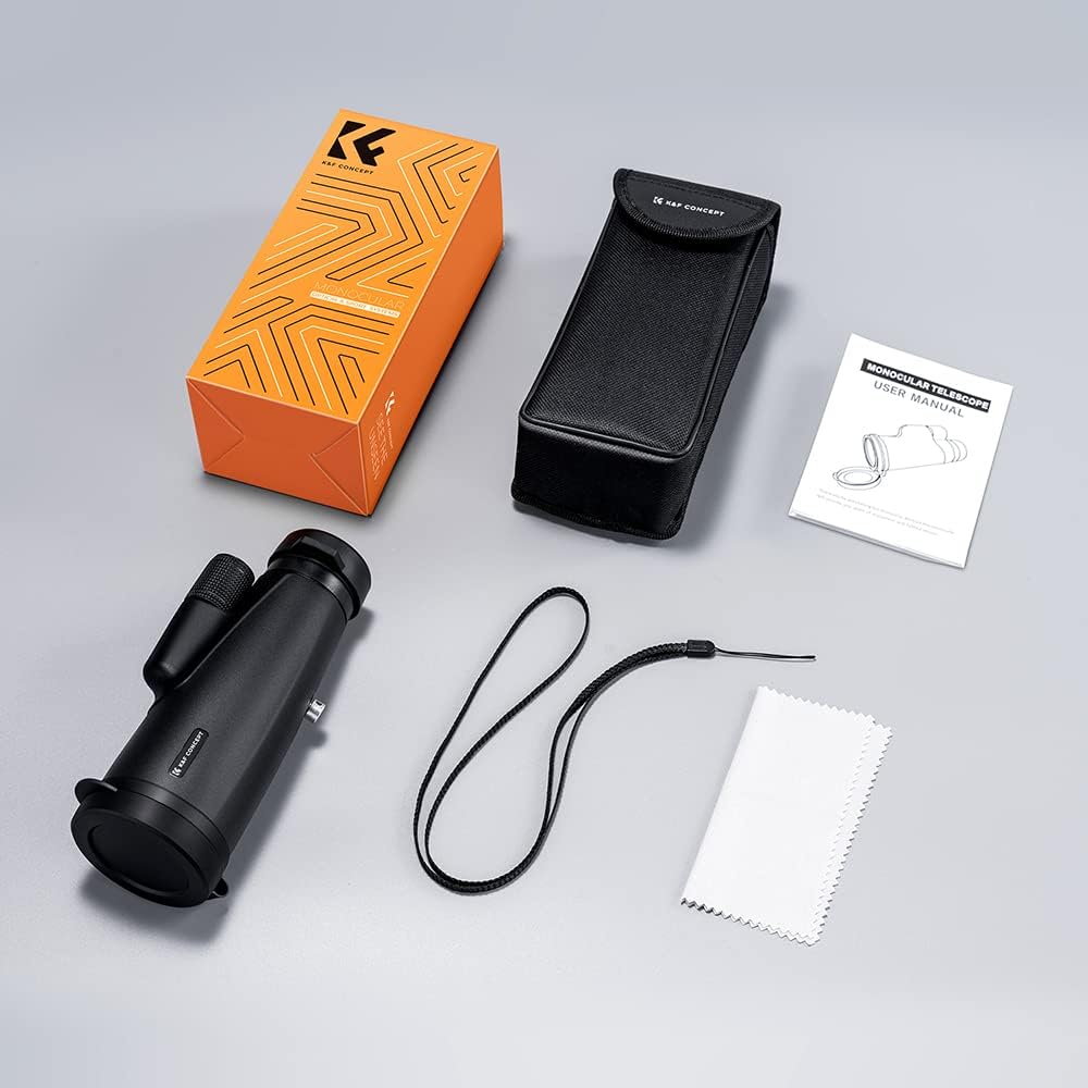 K&F Concept 8-32X50 Zoom Monocular - High Power Dual Focus Prism Compact Monoculars for Kids Adults, with Phone Adapter, Low Light Night Vision, FMC Lens for Bird Watching Hunting Travel Camping Starg
