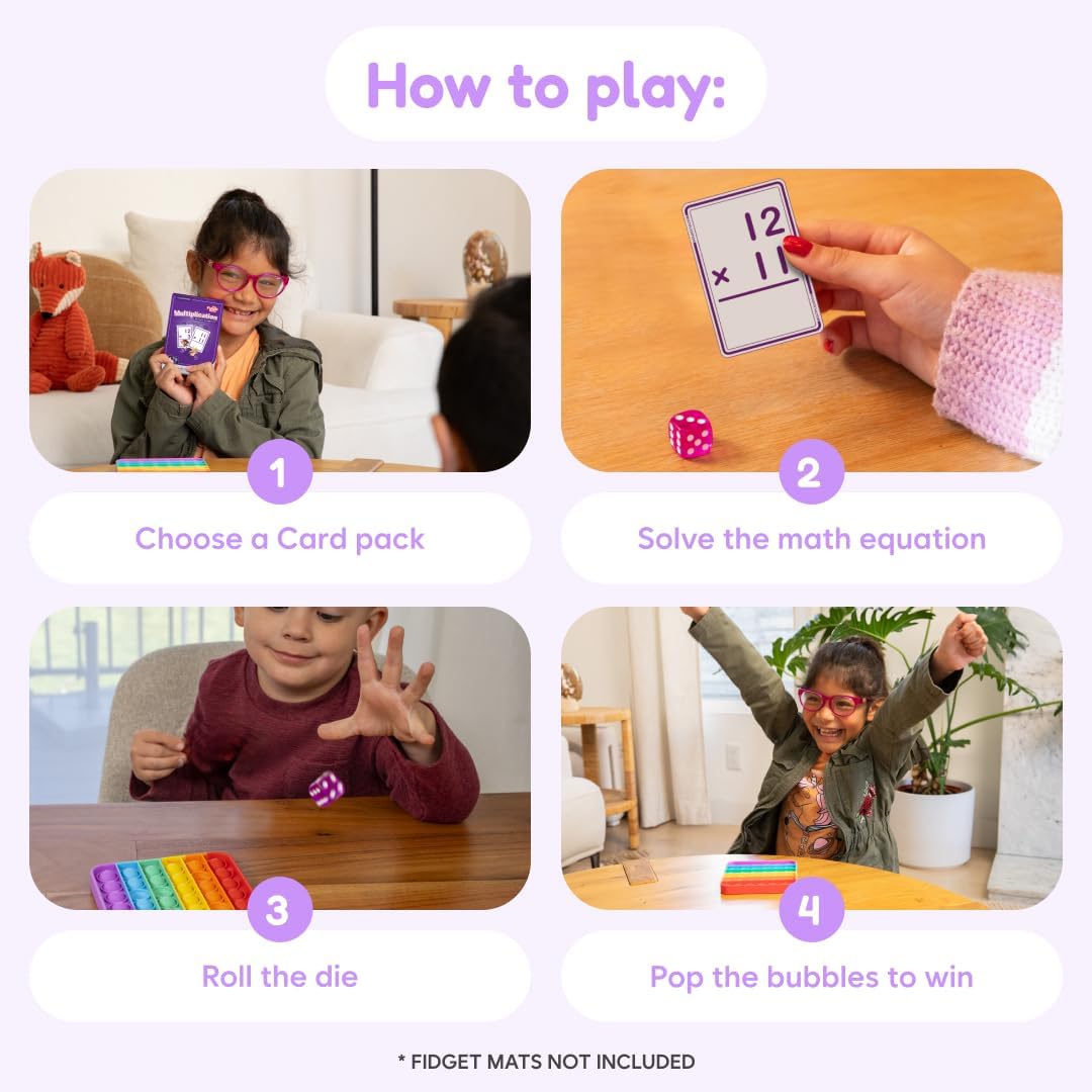 The Fidget Game 179 Multiplication Flash Cards Game Set All Facts 0-12 for Kids in 2nd, 3rd and 4th Grade Classroom or Homeschool - Math Skills and Practice