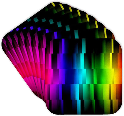 3dRose Prism Fractions a Spectrum of Colors displayed in Geometric Section Set of 8 Ceramic Tile Coasters