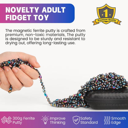 Slime Putty Set, Cool Fidget Magnet Ferrite Putty, Magnetic Stones Eggs with Rattle Oval Magnet, Novelty EDC Desk Gadget Slime Putty & Science Kit Gift