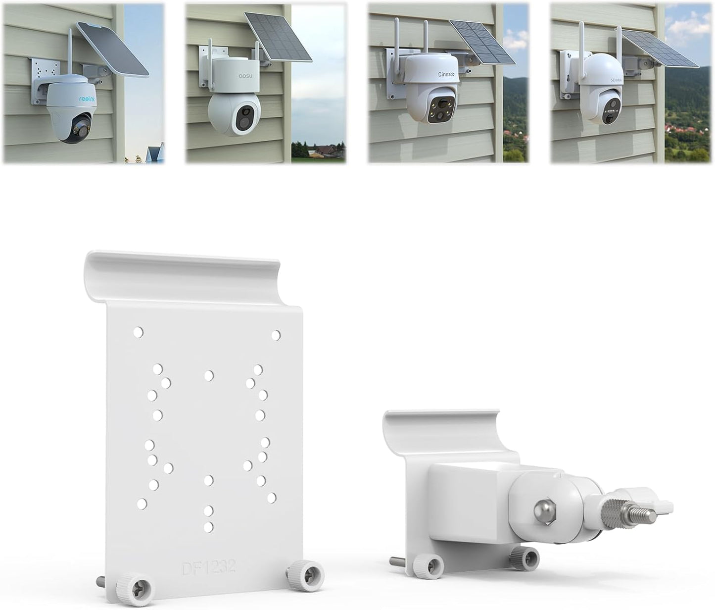 Vinyl Siding Mount for AOSU SolarCam D1 SE/Lite/Max,eufy Solocam S340/E30,Reolink Argus PT 3MP/4MP/5MP/2K/4K/8MP,ANSQUE Security Cameras (GU01/SA01), Cinnado B6 Security Camera Kit (White)