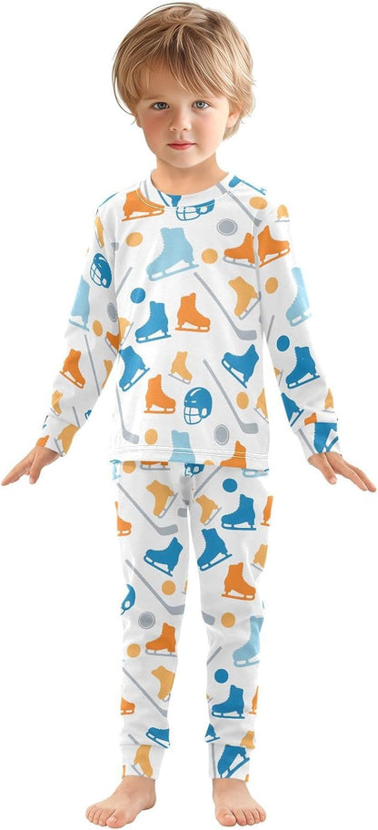 ALAZA Shark Starfish Palm Tree 2 Piece Pajama Set Long Sleeve Top and Pants Sleepwear Unisex - Colors A
