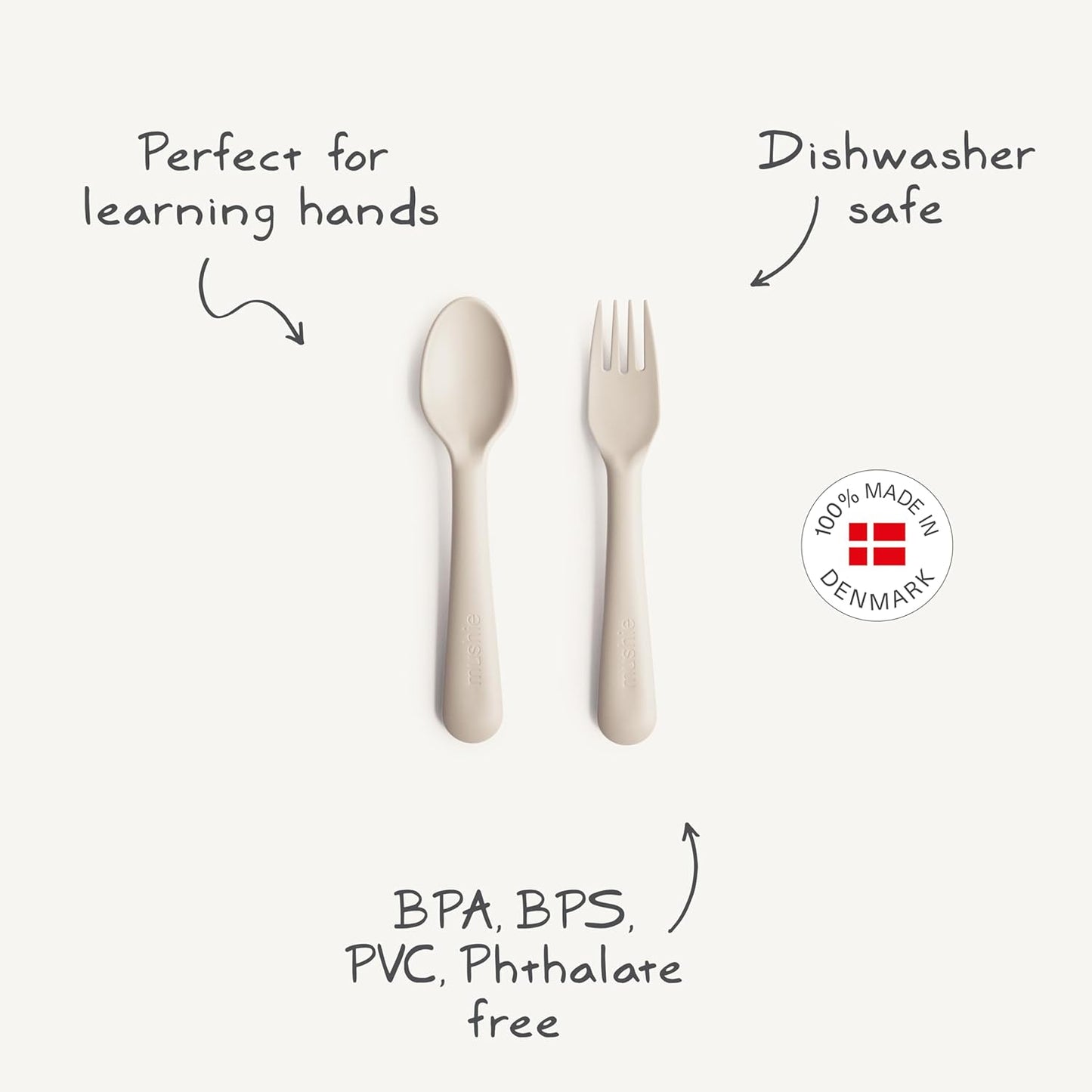 mushie Dinnerware Cups For Kids | Made in Denmark, Set of 2 (Ivory) - Colors A