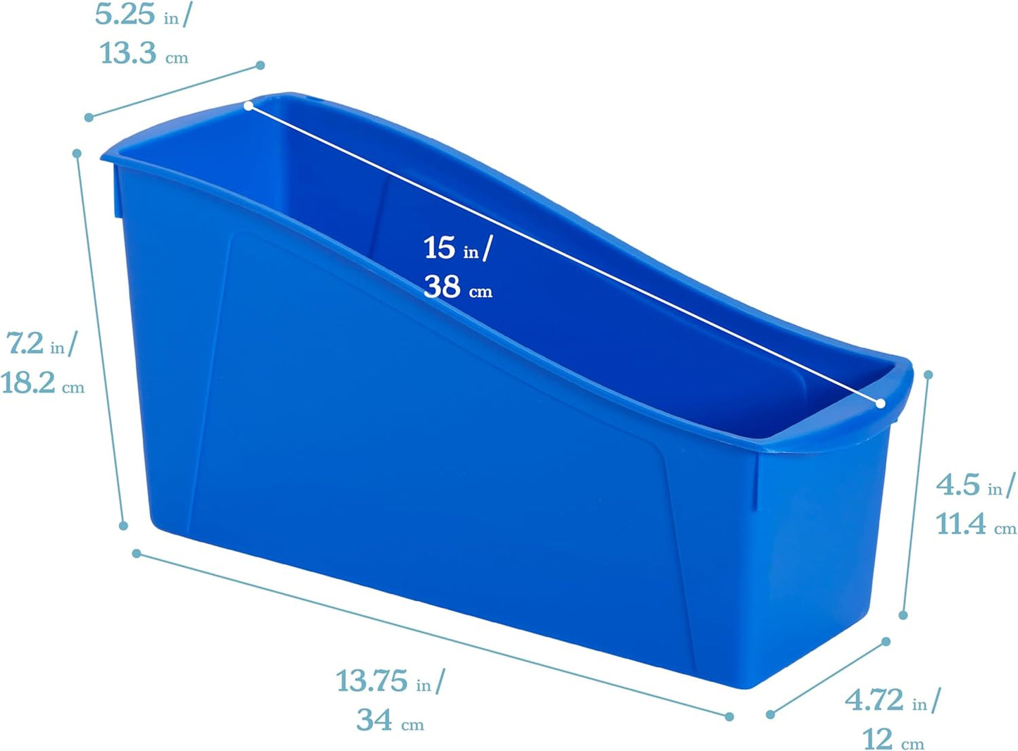 ECR4Kids Linking Plastic Storage Book Bin, Multipurpose Organization, Neon Purple, 10-Piece