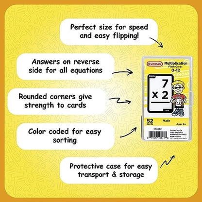 Duncan Flash Cards- Multiplication 3703FC Yellow & White, Medium