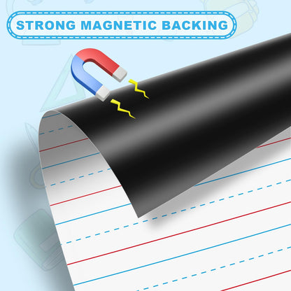 Magnetic Handwriting Paper for Whiteboard – 17" x 23" Large Primary Lined Dry Erase Sheet, Reusable Giant Writing Notebook Poster for Classroom, Teacher Resource for Kids Learning & Early Writing