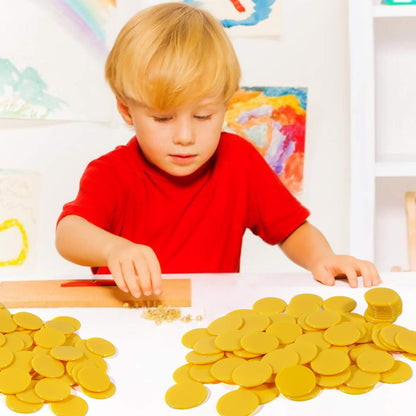 Coopay 200 Pieces 10 Colors 1-1/5 inch Plastic Learning Counters Disks Bingo Chip Counting Discs Markers for Math Practice and Poker Chips Game Tokens