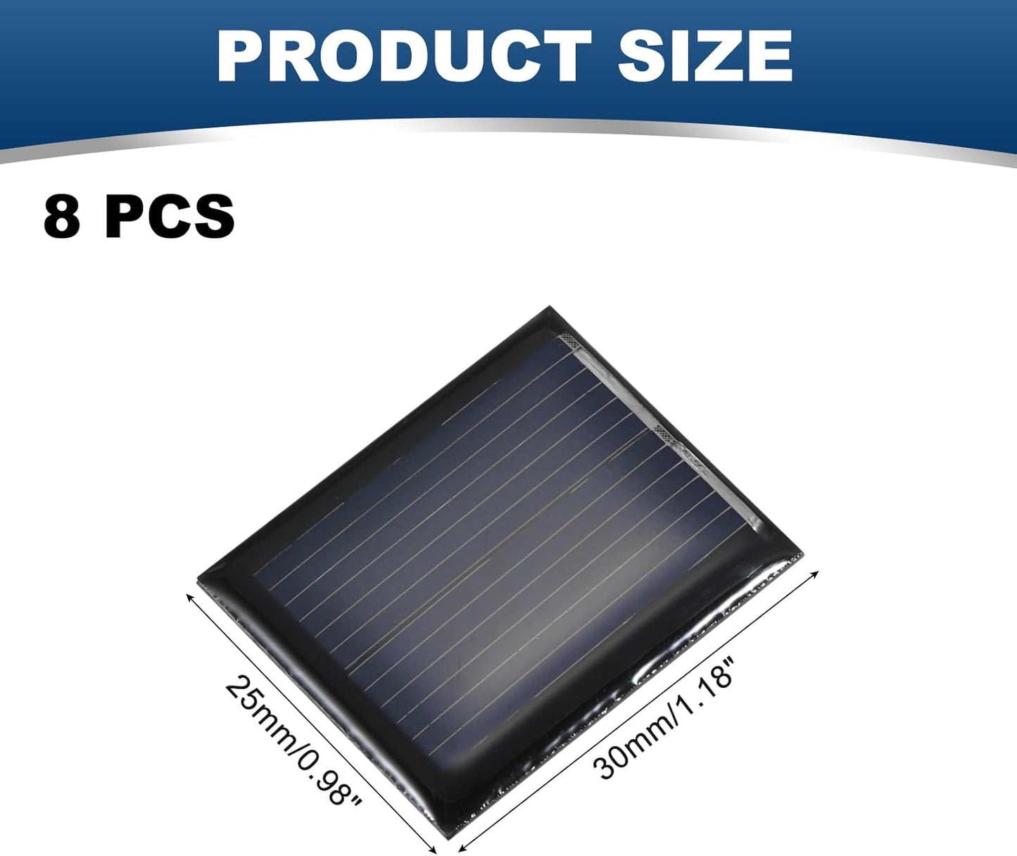 MECCANIXITY 8PCS 1.5V 0.09W 0.06A Mini Solar Panels for Solar Power, Small Solar Photovoltaic Cells Charge DIY Electric Toy Materials Solar System Kits, 1.18" x 1.18"