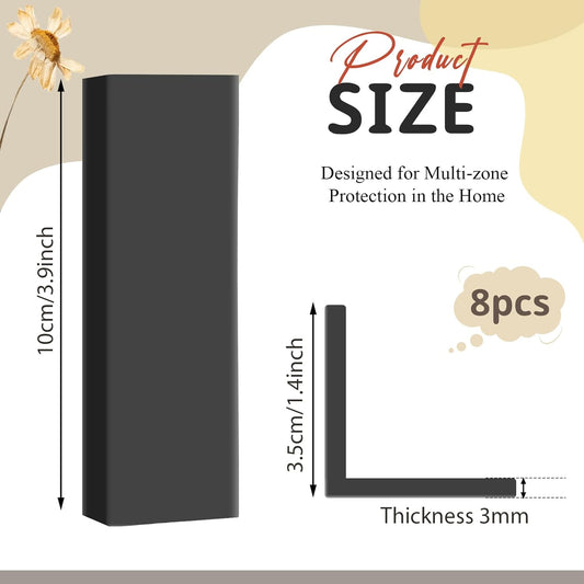 Pangda Baseboard Corners Blocks Self Adhesive Rubber Safety Corner Protectors Proofing Edge Guard Corner Cushion for Wall Furniture Edge(White,12 Pcs)