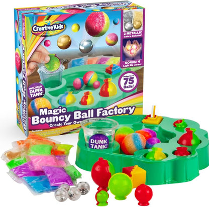 Creative Kids Magic Bouncy Balls - DIY STEM Toys - Science Kit for Kids - 25 Multicolor Bags & 5 Molds Makes Up to 43 Balls