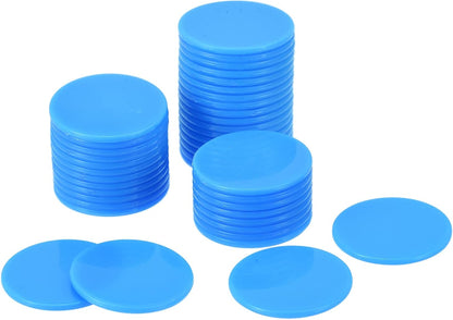 MECCANIXITY Small Plastic Learning Counters Disks Chip Bingo Chip Counting Discs Markers 24mm/0.94 Inch for Math Practice Red, Pack of 50