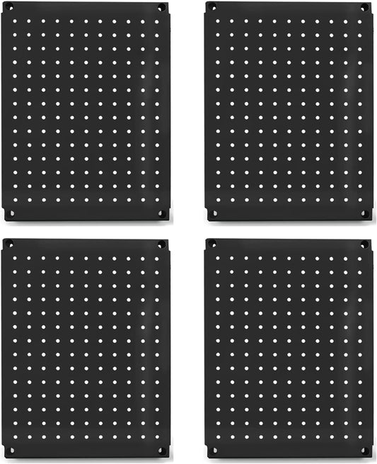 Metal Pegboard 12-Inch Tall x 16-Inch Wide Heavy Duty Wall Organizer for Home Garage Tool Storage 4pcs Green