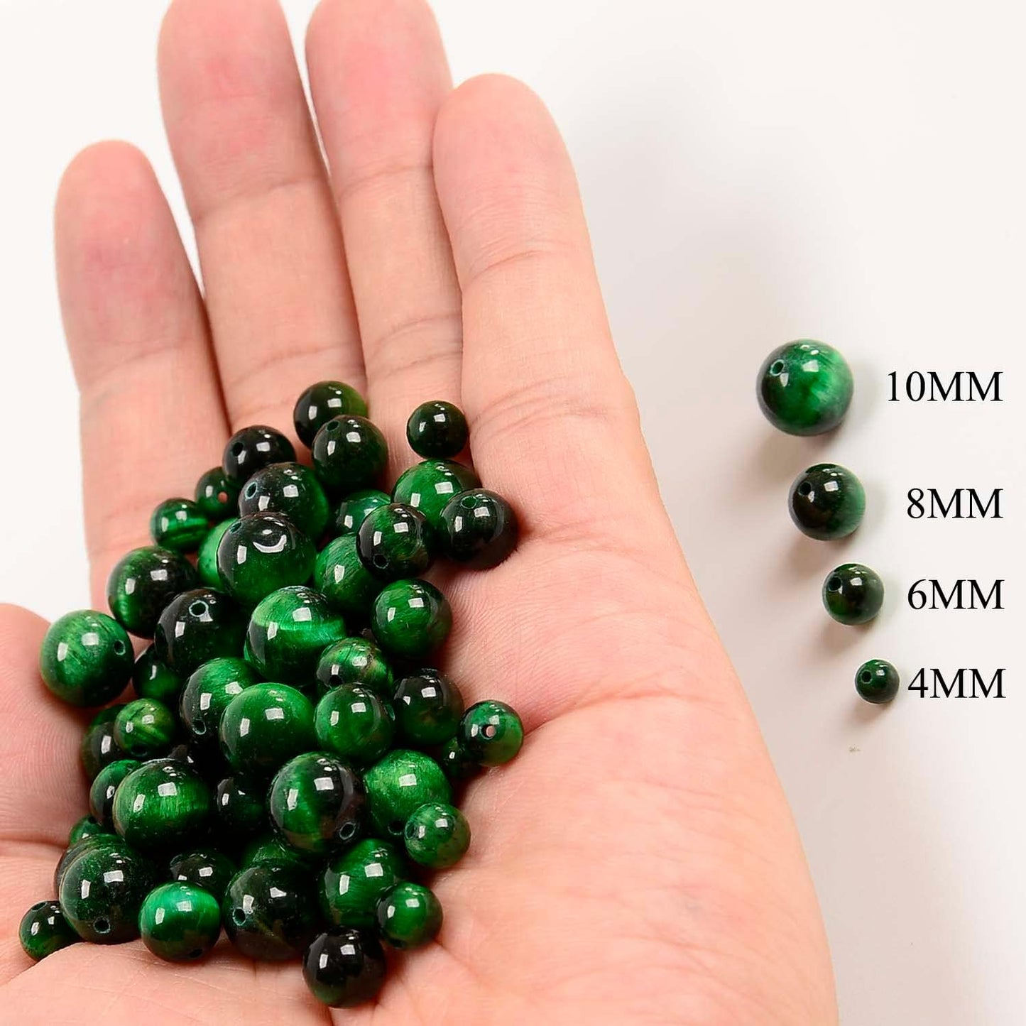 NCB 100pcs Original Natural Stone Beads Gemstone Round Loose Beads 6mm 8mm 10mm (Blue Aventurine, 6mm 100Beads) - Colors A