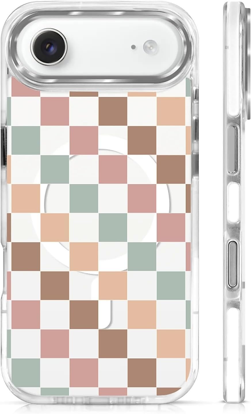 for iPhone 17 Pro Max Case [Compatible with Magsafe],Girls Women Clear Magnetic Case Silicone Shockproof Protective Cover with Pattern Colorful Motivational Letters