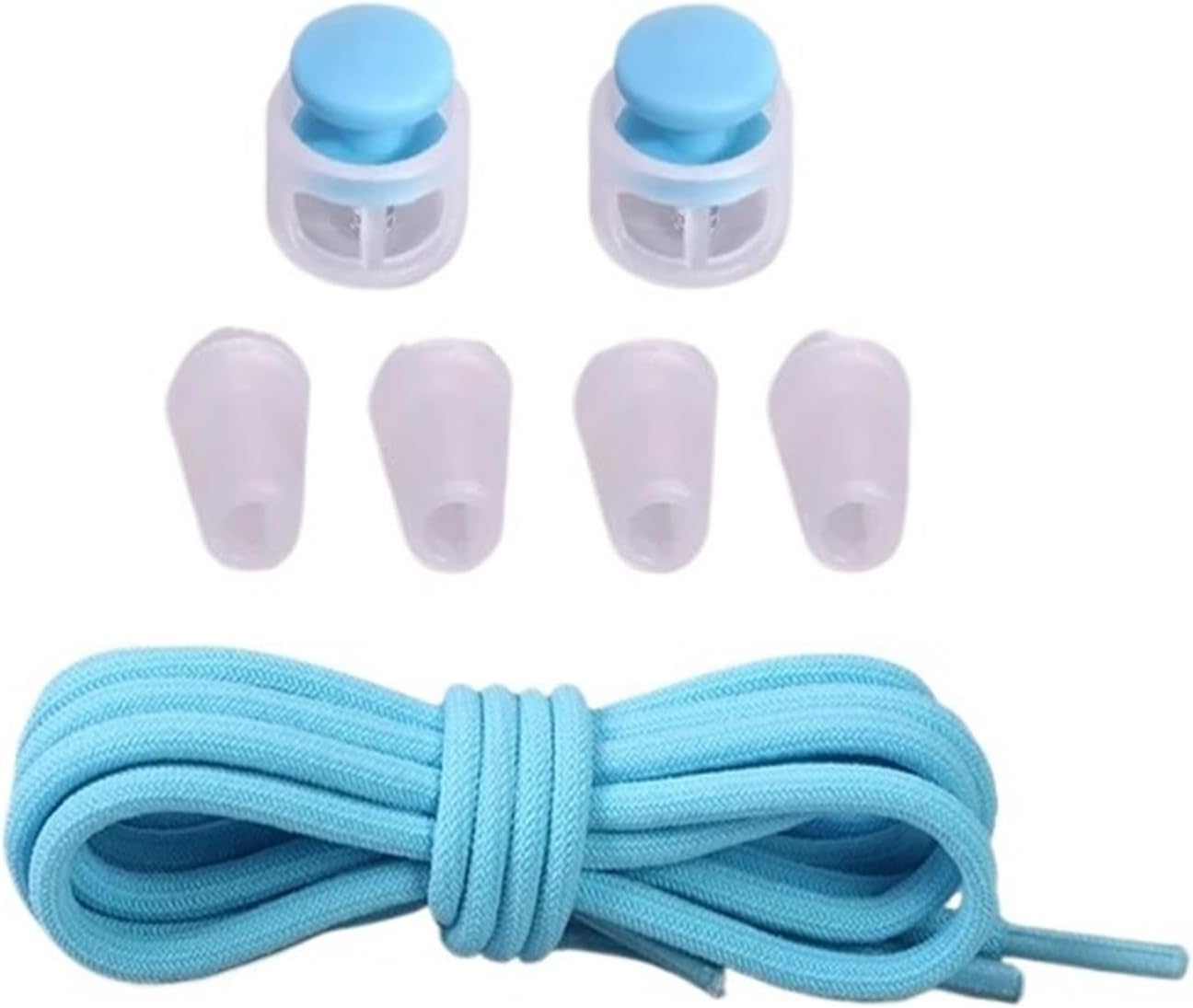 Lazy Bread Lace Buckle Elastic Shoelaces Round Locking No Tie Shoe Laces Kids Adult Rubber Sneakers Shoelace