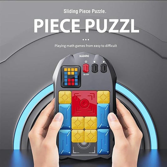 Super Slide Puzzle Game, Rechargeable Electronic Brain Teaser with 500+ Levels, Addictive Sliding Puzzle Challenge for Kids & Adults (Black)