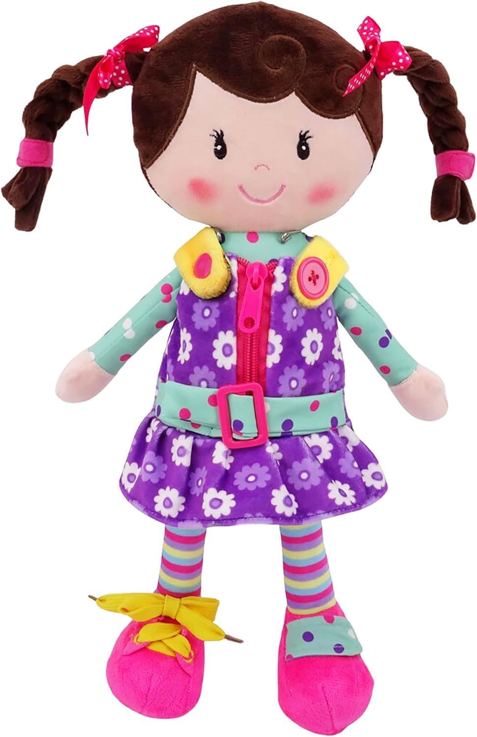 Snuggle Stuffs Sugar Snap Plush Learn to Dress Doll for Toddlers - 15" - Gifts for 2 Year Old Girls