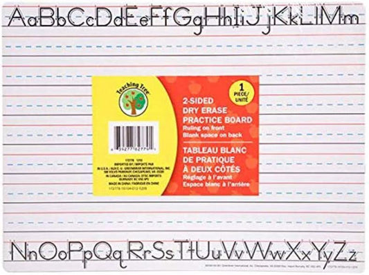 2 Sided Dry Erase Board Eraser Marker Hand Writing Practice