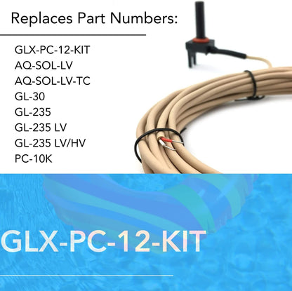 GLX-PC-12-KIT Pool Temperature Sensor Thermistor with 15 Feet Cable Water/Air/Solar Temperature Sensor Kit for Hayward Salt Chlorination Systems