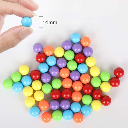 60pcs Chinese Checker Game Replacement Balls,6 Solid Color 14mm Acrylic Marbles for Marble Run, Aggravation Traditional Games
