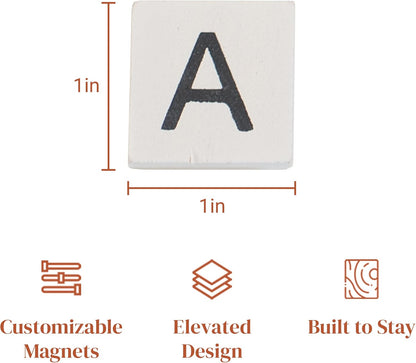 Stiles 100 Piece Wooden Magnetic Letter Tiles - Grey