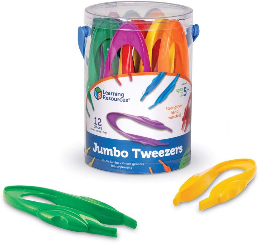 Learning Resources Squeezy Tweezers - Sensory Bin Tools , Water Table Toys, Montessori Grabber Tool, School and Teacher Supplies, Toddler Activities, Fine Motor Skills, Daycare Essentials