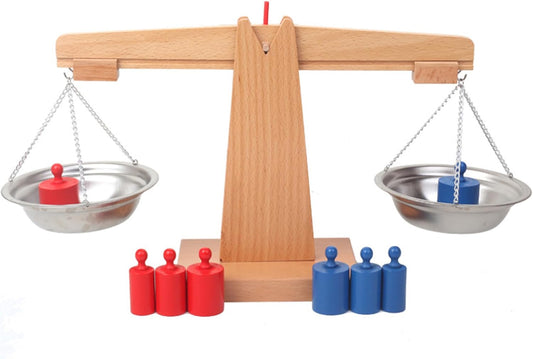 Balance Scale Toy, Balance Scale for Kids, Wooden Colorful Teaching Interactive Math Toy for Classroom Project Aids