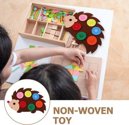 Totority Kids Button Art Toy DIY Felt Non Woven Craft Educational Sensory Board for Toddlers Enhancing Creativity Motor Skills Family Party Fun 9.13X5.78In
