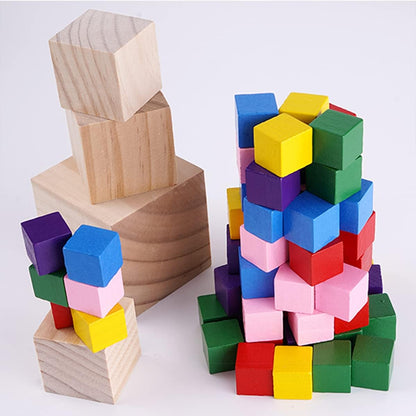 Tosnail 30 Pack 2 Inches Unfinished Wooden Cubes Wooden Blocks - Great for Crafts Making