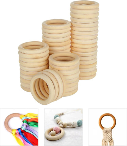 APACALI 20PCS Wood Rings for Crafts 4 Inch Large Natural Unfinished Wooden Ring 96mm Smooth Solid Smooth Wood Macrame Rings for DIY Crochet Wood Hoops Connectors Jewelry Making