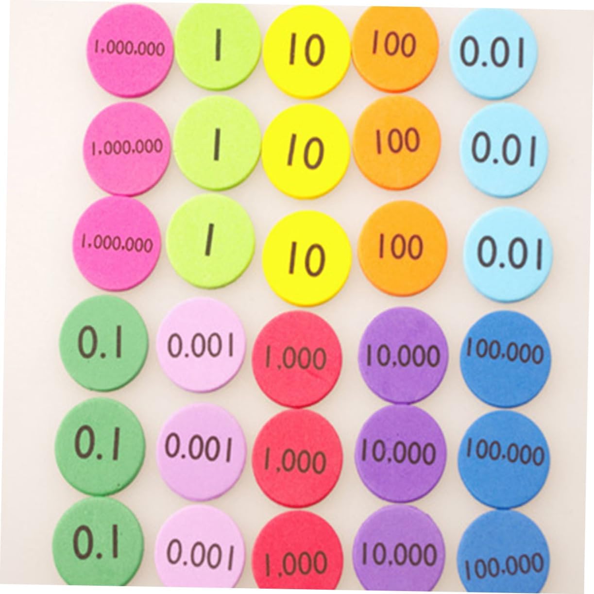 Uonlytech 300Pcs Eva Place Value Disks Manipulatives Non Slip Learning for Math Skills for Educational Activities and Early Numeracy