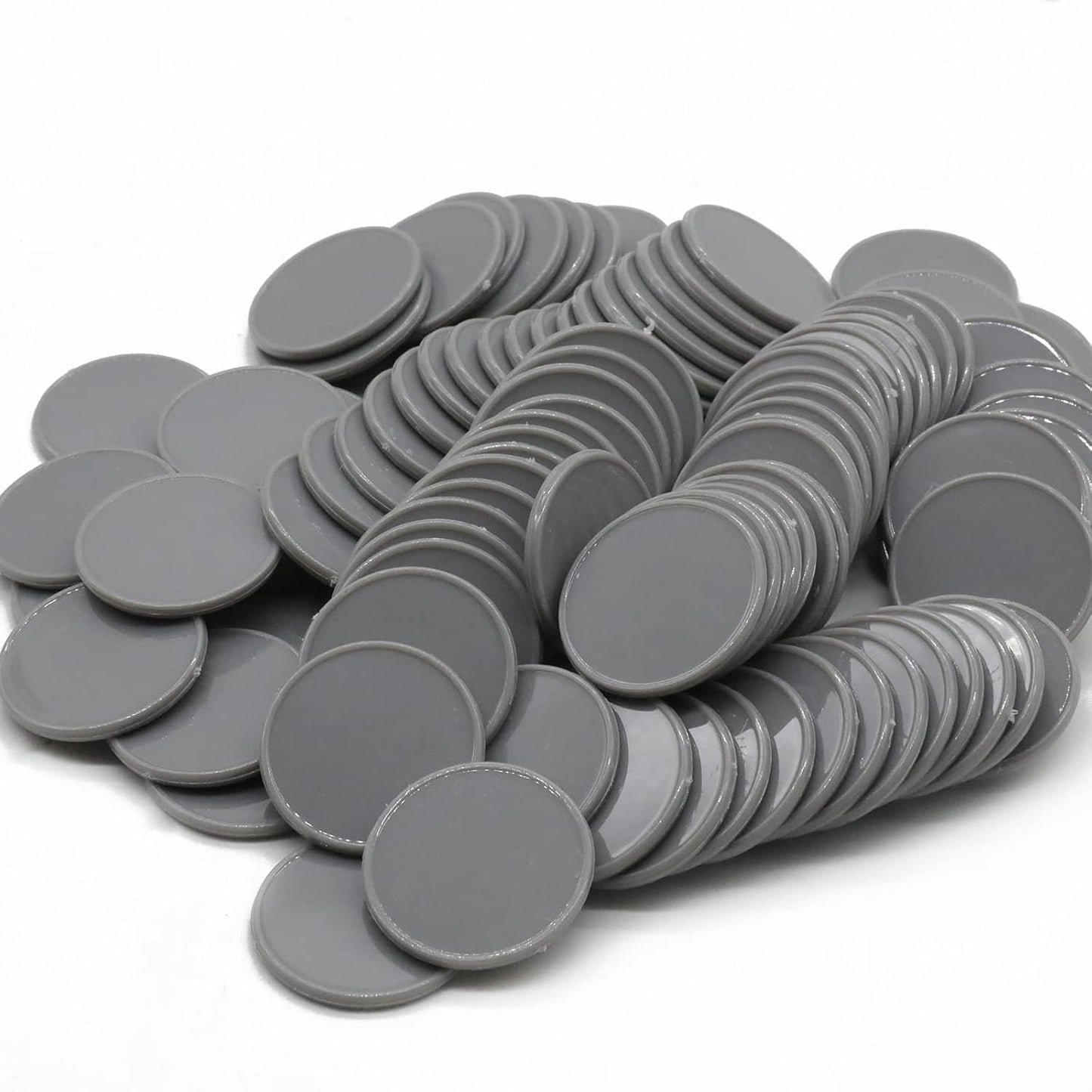 Set of 100 Opaque Plastic Learning Counters Mini Poker Chips Game Tokens with Storage Box (Black+White+Blue+Purple, 1 Inch)