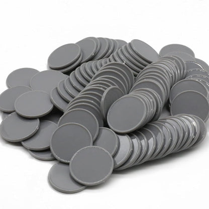 Set of 100 Opaque Plastic Learning Counters Mini Poker Chips Game Tokens with Storage Box (Black+White+Blue+Purple, 1 Inch)