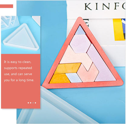 Chocolate Puzzle Game Silicone Casting Tangram Puzzle Jigsaw DIY Resin 2 Sets Silicone Candy Molds Baking