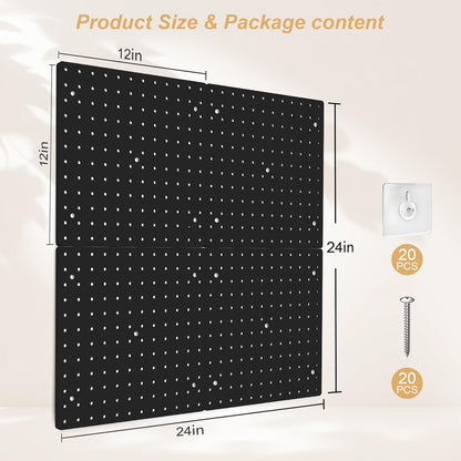 FZK Peg Board with Hooks, Plastic Pegboard Kit with 4 White Pegboards and Accessories, Peg Board Wall Organizer for Office and Craft Room