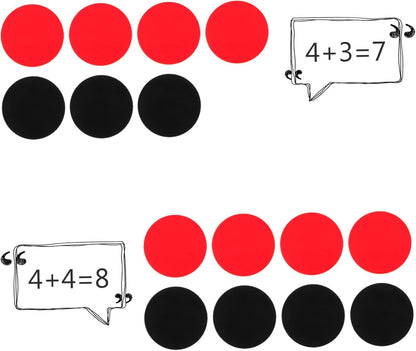 Abaodam 100Pcs Two-Color Counting Chips for Boys and Girls Educational Plastic Round Sheets for Math Learning and Early Education for Classroom Games and Home Use