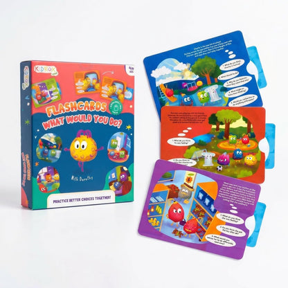 Kidrox Squad Alphabet Flashcards for Kids – 26 Slide-Reveal Cards in English & Spanish | Magic Pull-Tab Bilingual Learning Game for Toddlers & Preschoolers Age 3+