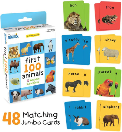 Briarpatch, First 100 Animals Matching Card Game, Based On Board Books by Roger Priddy, Preschool Learning for Kids