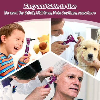 Scian Otoscope - Ear Scope with Light, Ear Infection Detector and Pocket Ear Checker Kit with 3X Magnify Lens, Suitable for Kids, Adults, Doctors, Pets(Pink)