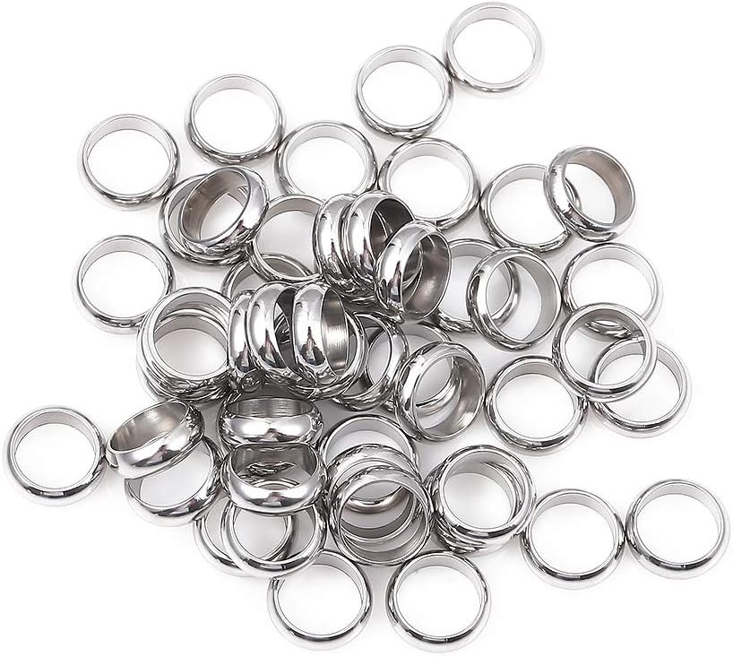 BEADIA Stainless Steel Spacer Beads 3x2.5mm Round Loose Charm Caps Beads for DIY Jewelry Making 100pcs with 1mm Hole